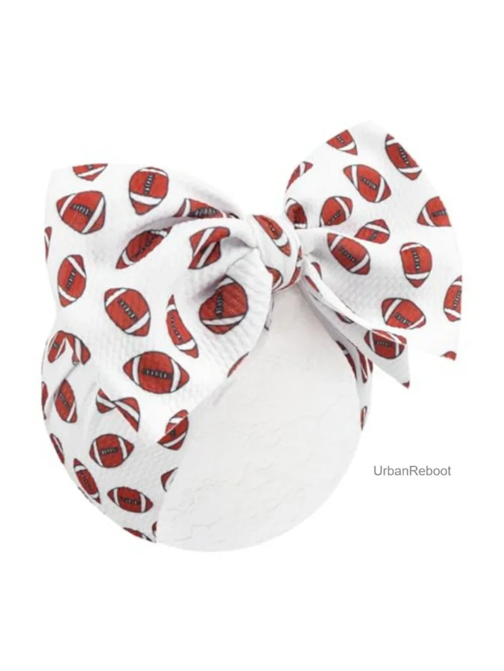 Handmade Football Bow Headband for Baby Girls Newborn Toddler